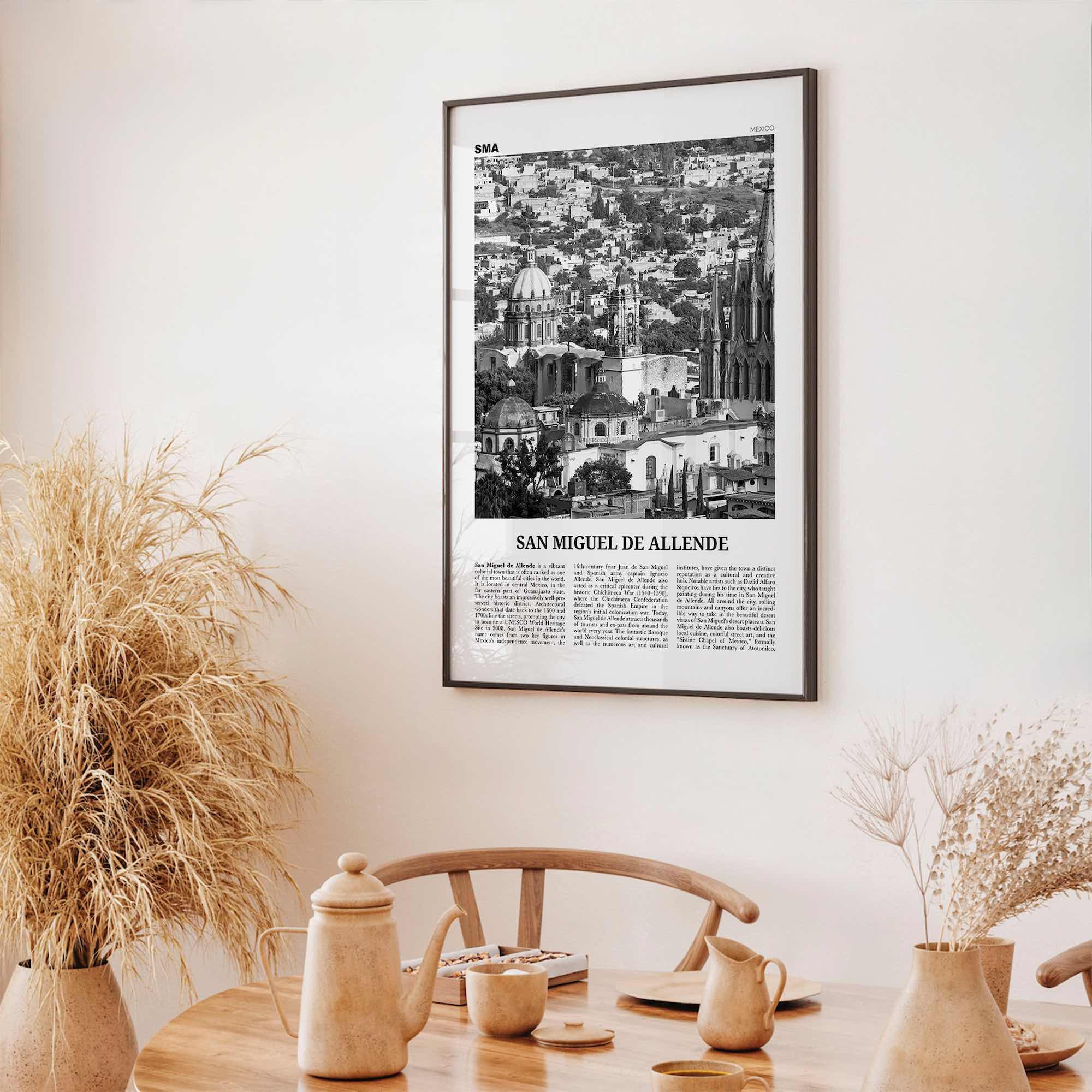 San Miguel de Allende Print Black and White, San Miguel de Allende Wall Art, San Miguel de Allende Poster, San Miguel de Allende, Mexico