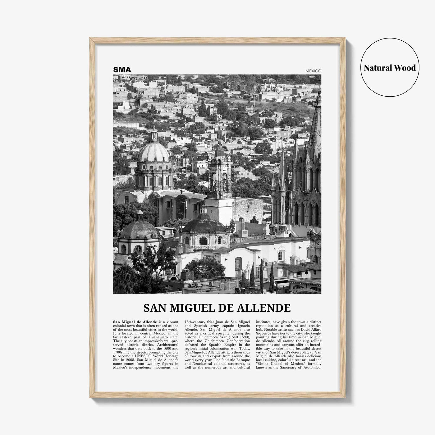 San Miguel de Allende Print Black and White, San Miguel de Allende Wall Art, San Miguel de Allende Poster, San Miguel de Allende, Mexico