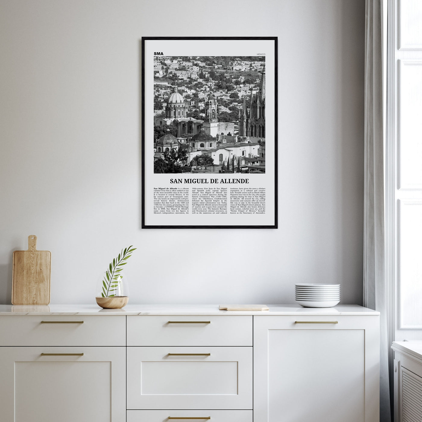 San Miguel de Allende Travel B&W Poster