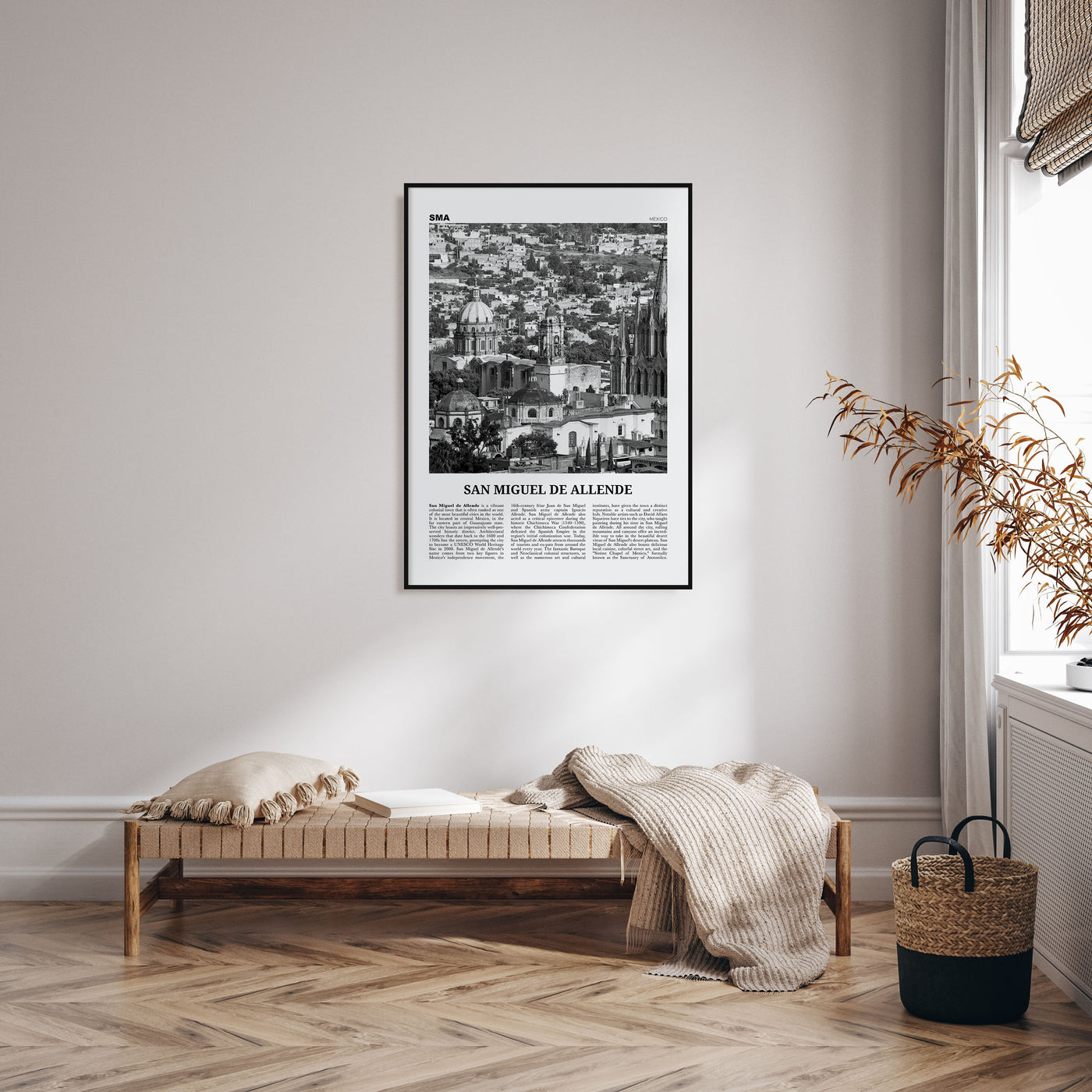 San Miguel de Allende Travel B&W Poster
