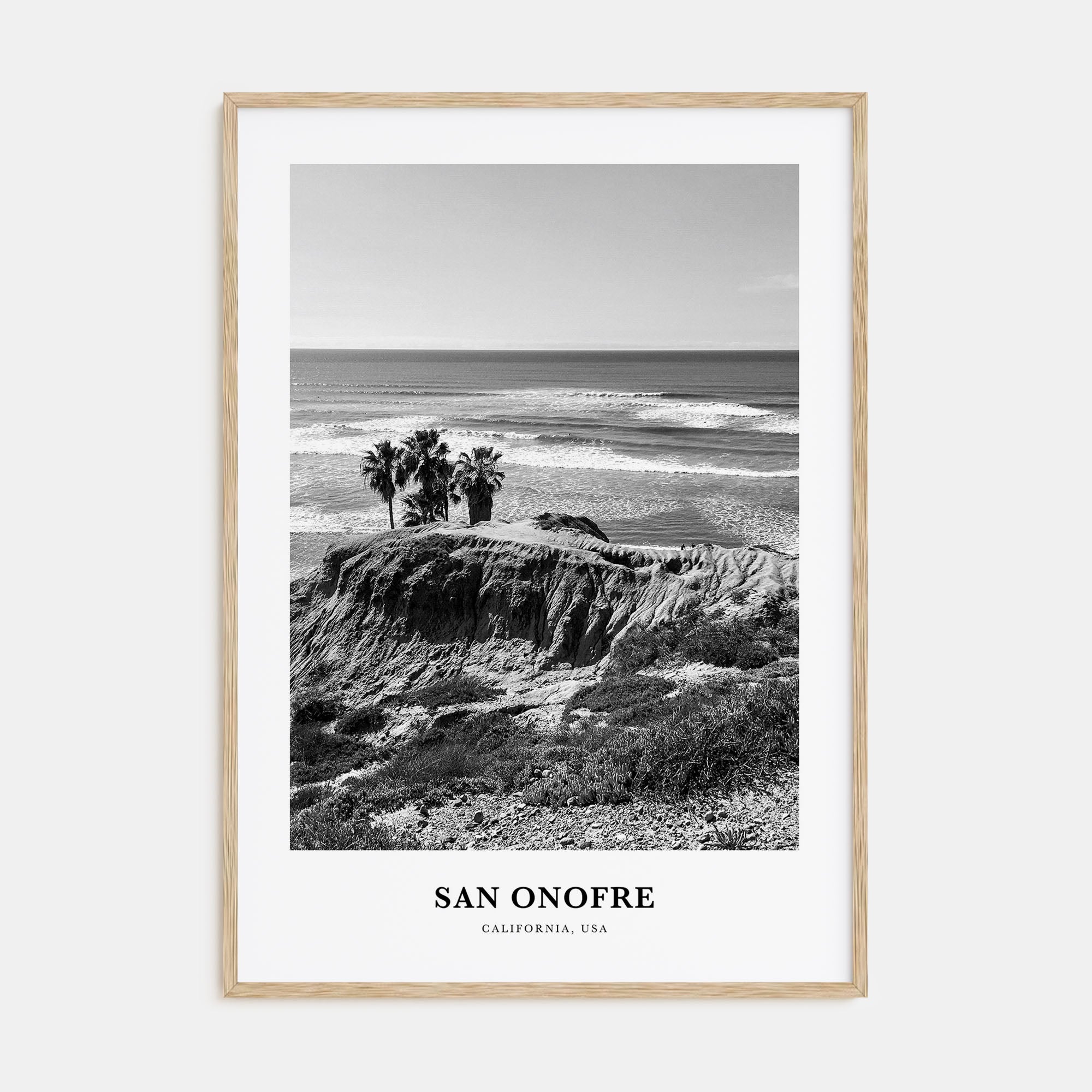 San Onofre Portrait B&W Poster