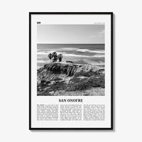 San Onofre Print Black and White, San Onofre Wall Art, San Onofre Poster, San Onofre Photo, San Onofre Map, San Onofre Wall Decor, San Diego