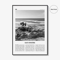 San Onofre Print Black and White, San Onofre Wall Art, San Onofre Poster, San Onofre Photo, San Onofre Map, San Onofre Wall Decor, San Diego