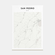 San Pedro, Belize Map Portrait Poster