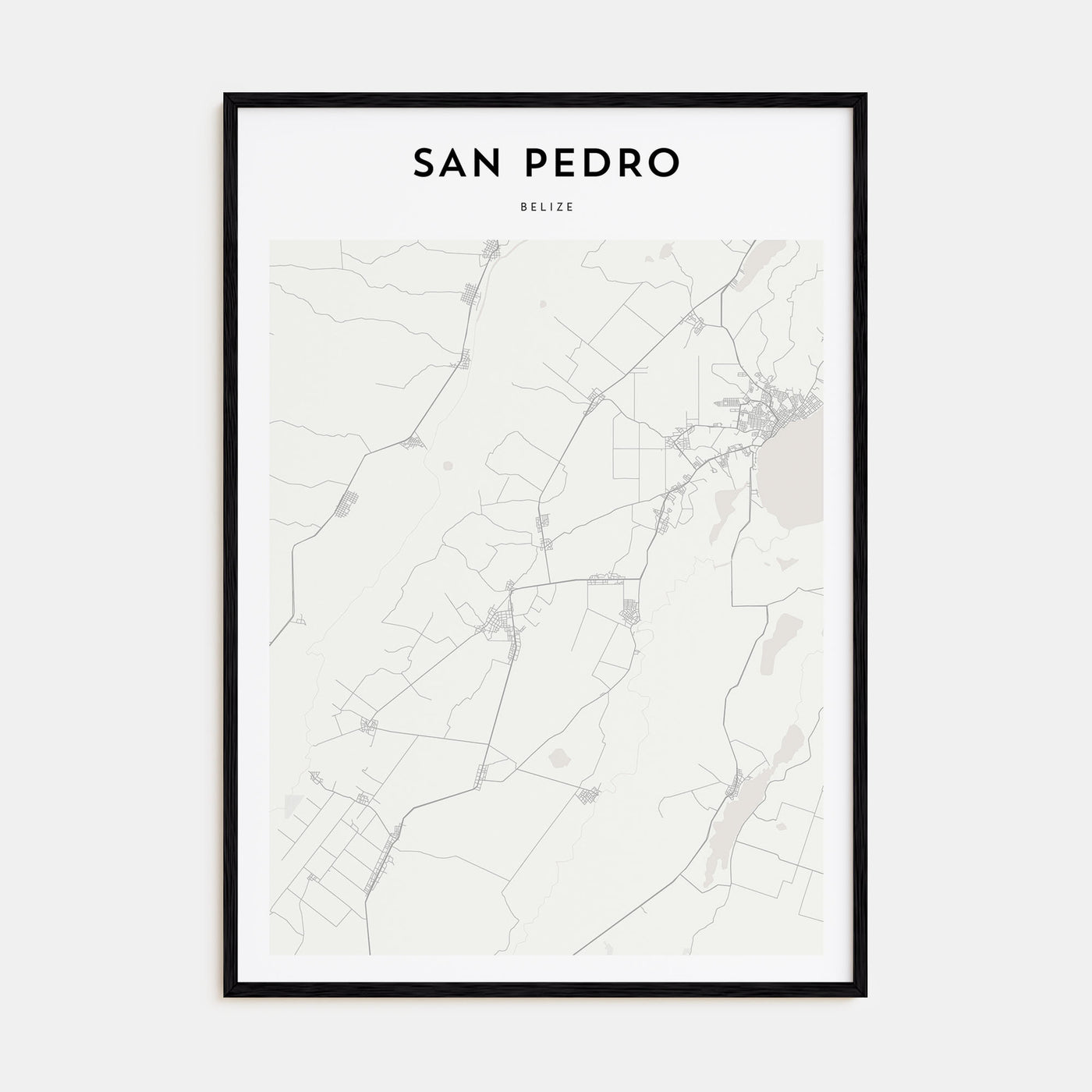 San Pedro, Belize Map Portrait Poster