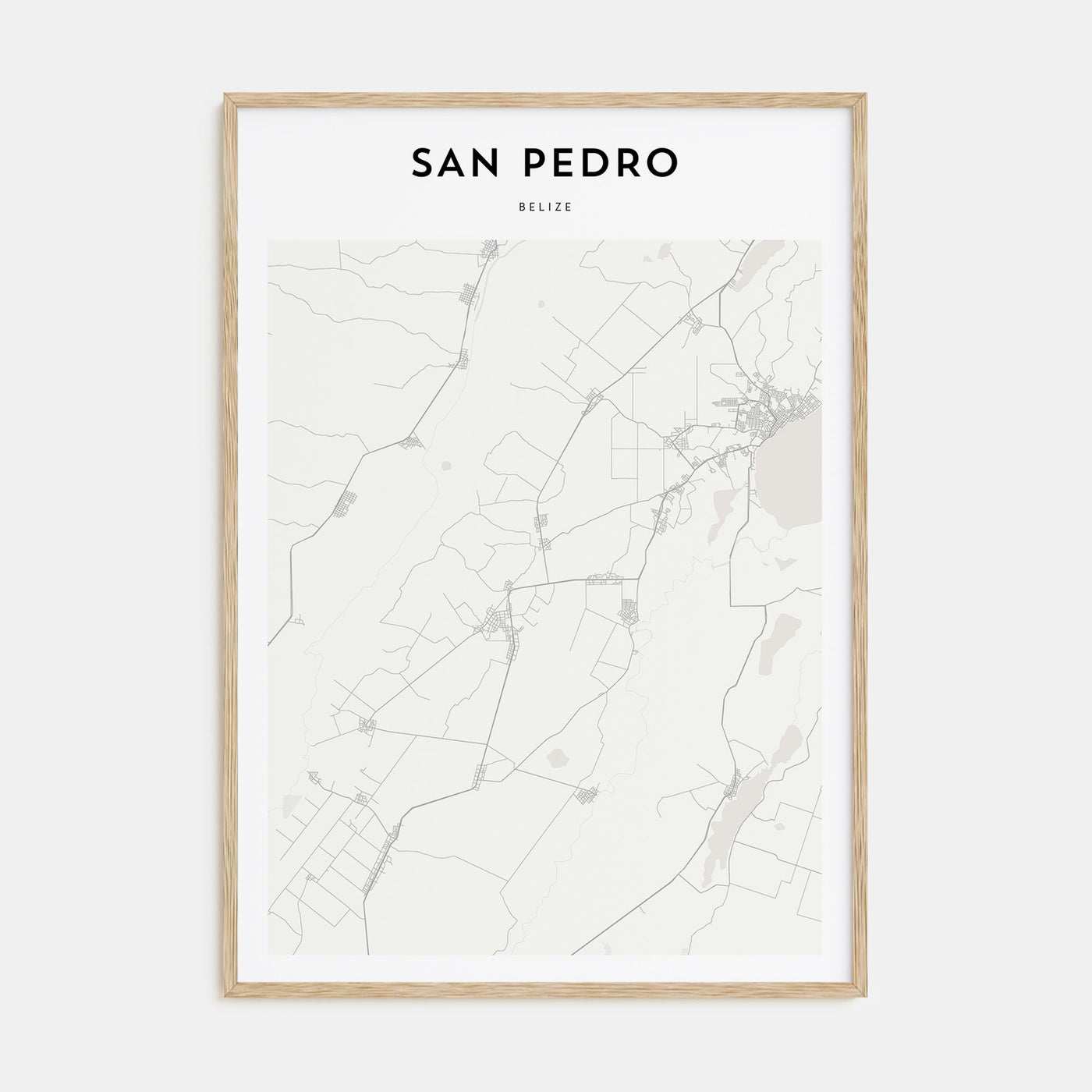 San Pedro, Belize Map Portrait Poster