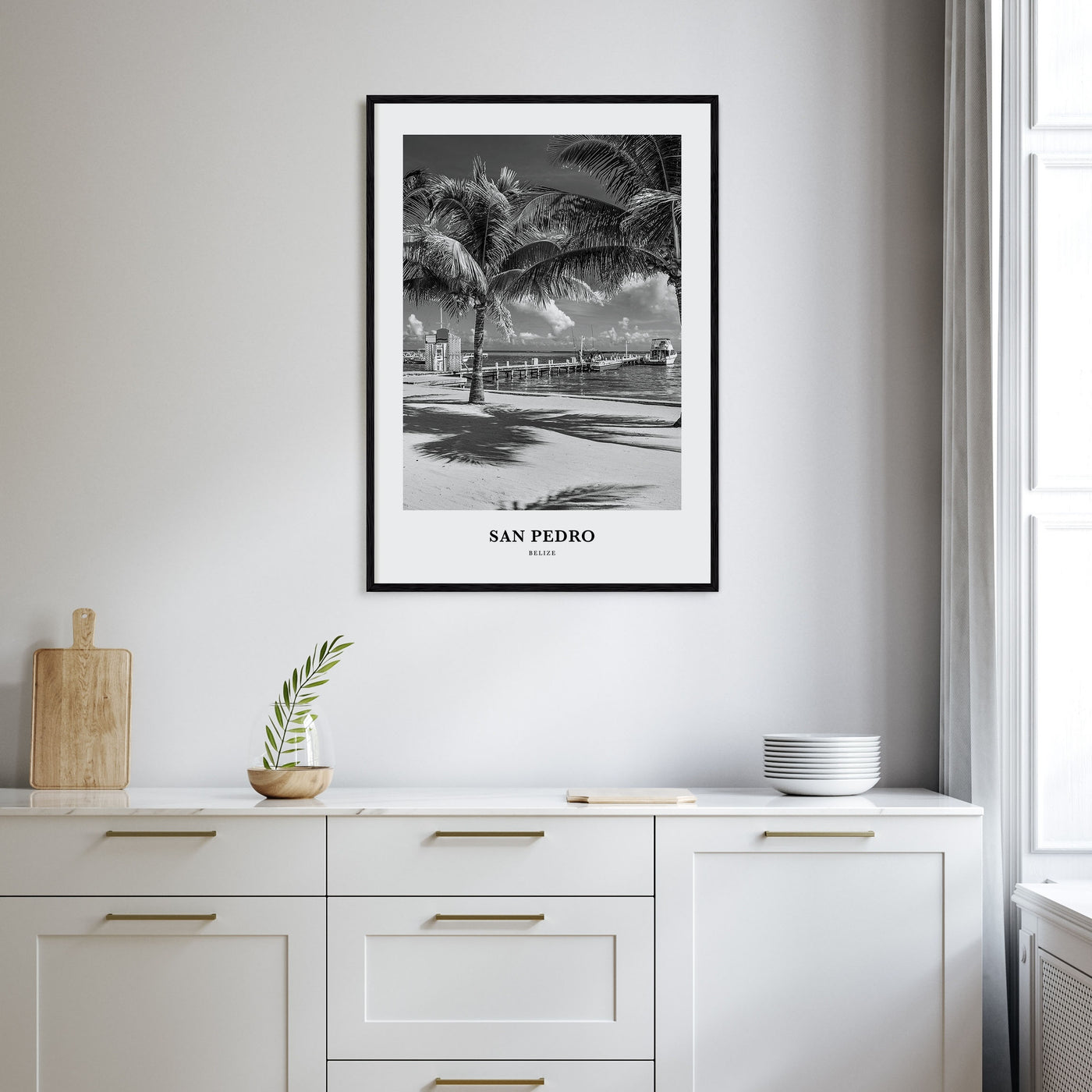 San Pedro, Belize Portrait B&W Poster