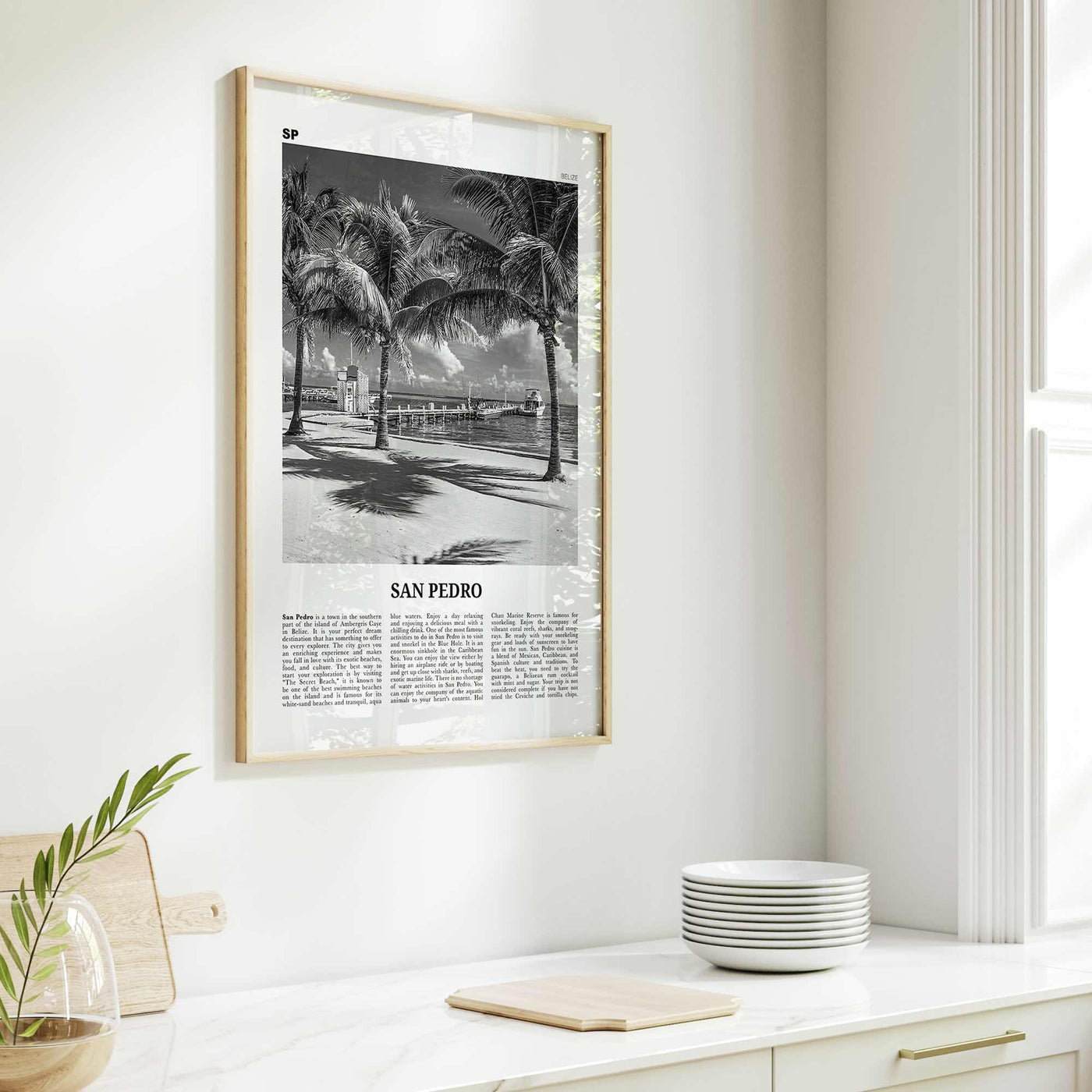 San Pedro Print Black and White Belize, San Pedro Wall Art, San Pedro Poster, San Pedro Photo, San Pedro Wall Décor