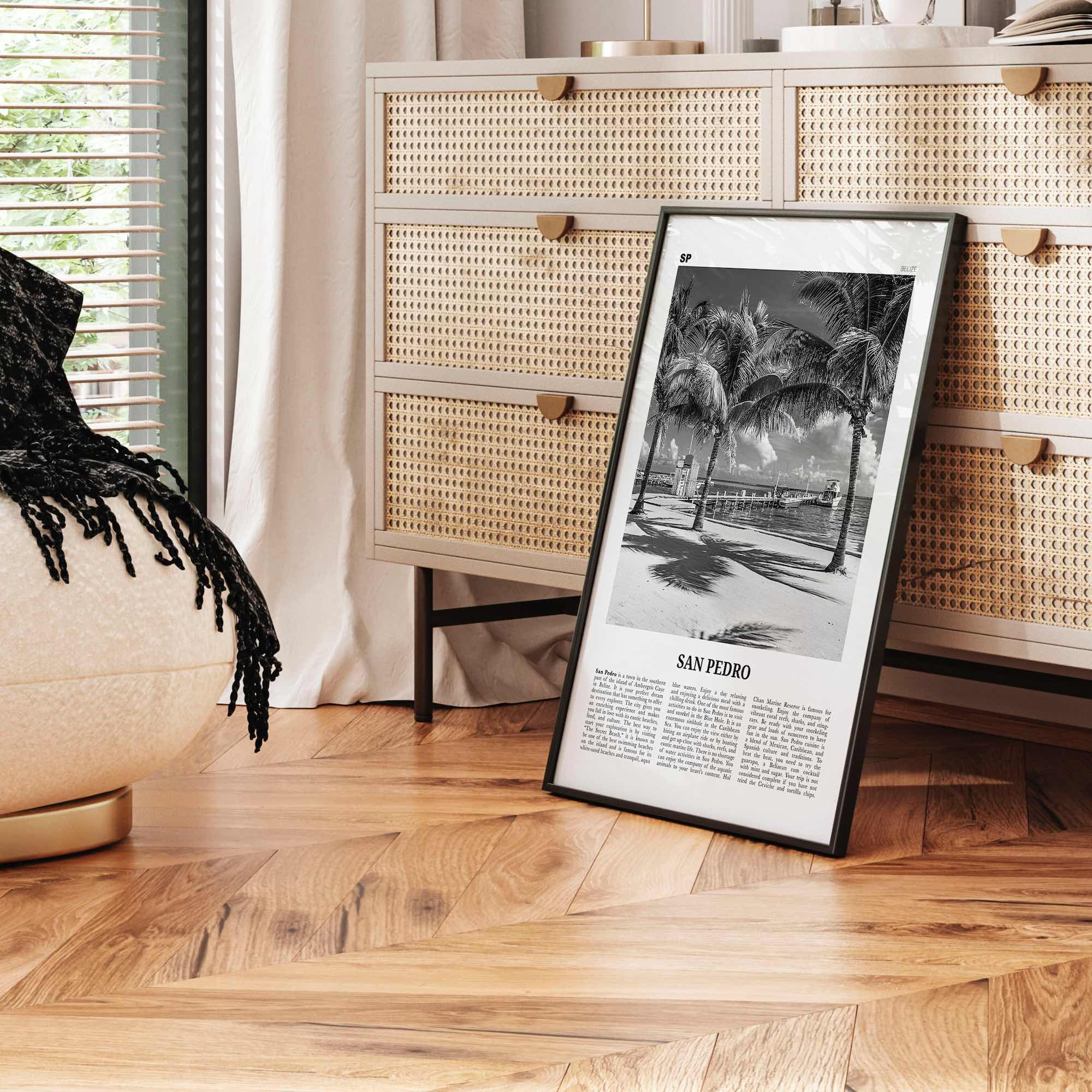 San Pedro Print Black and White Belize, San Pedro Wall Art, San Pedro Poster, San Pedro Photo, San Pedro Wall Décor