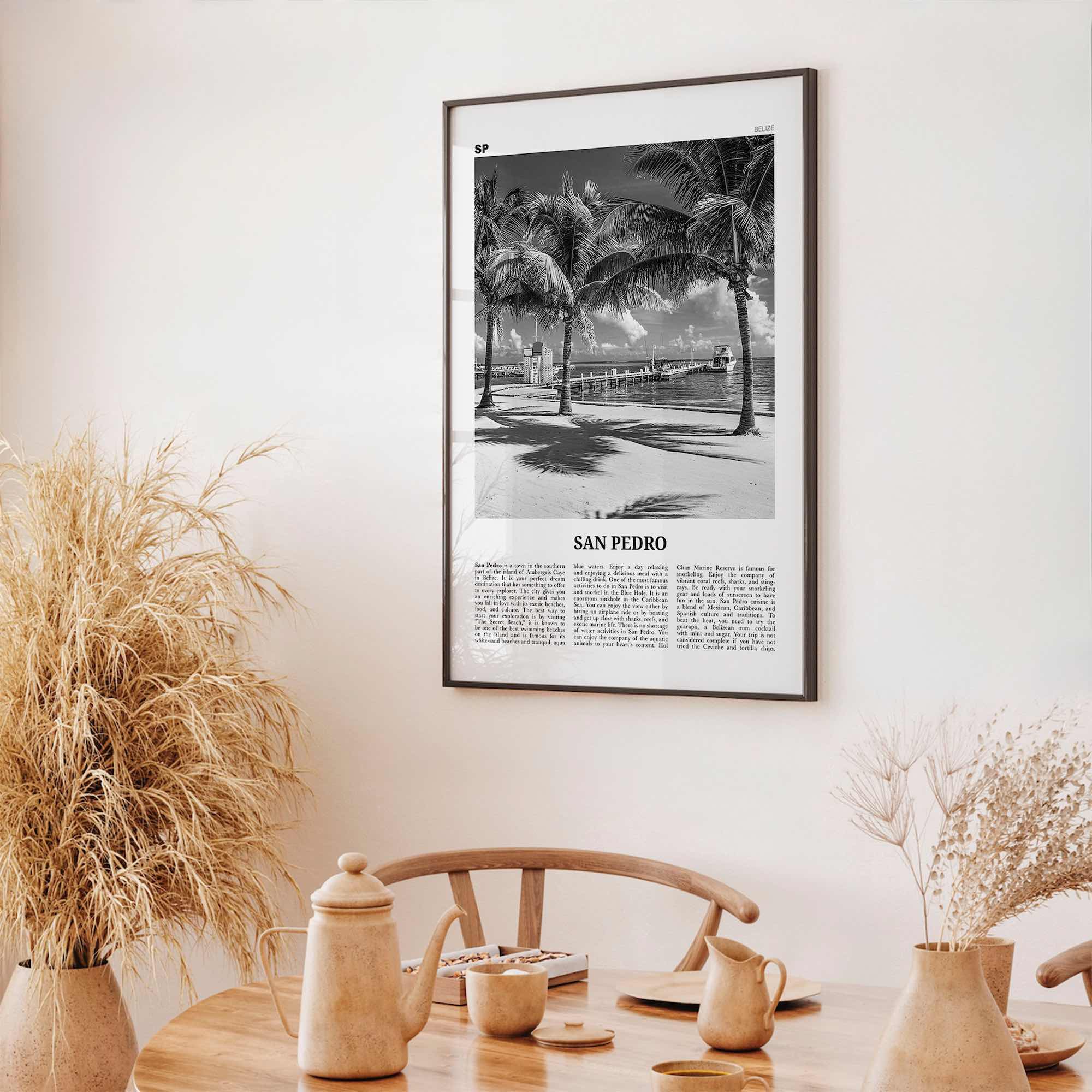 San Pedro Print Black and White Belize, San Pedro Wall Art, San Pedro Poster, San Pedro Photo, San Pedro Wall Décor