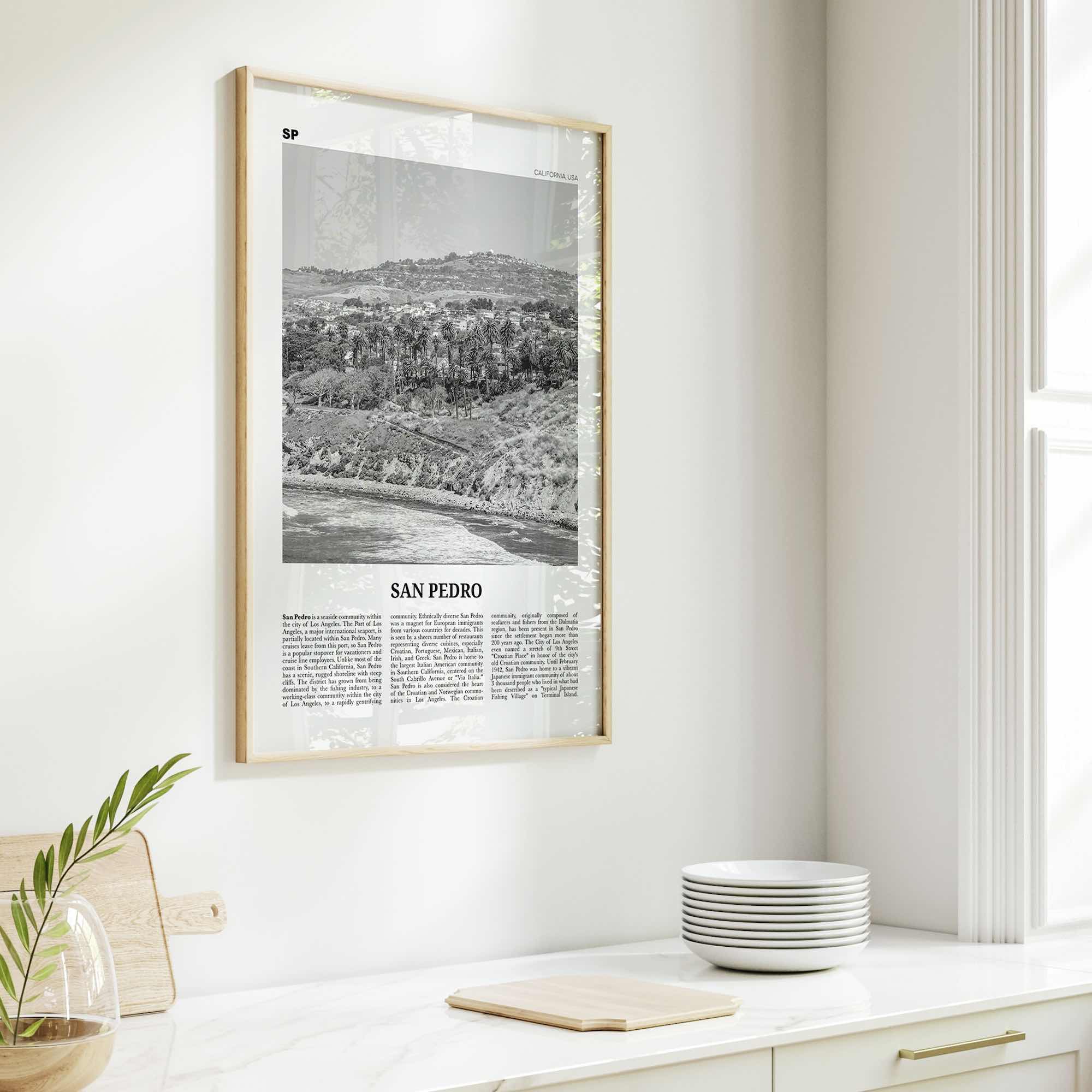 San Pedro Print Black and White California No 1, San Pedro Wall Art, San Pedro Poster, San Pedro Photo, San Pedro Wall Decor, USA