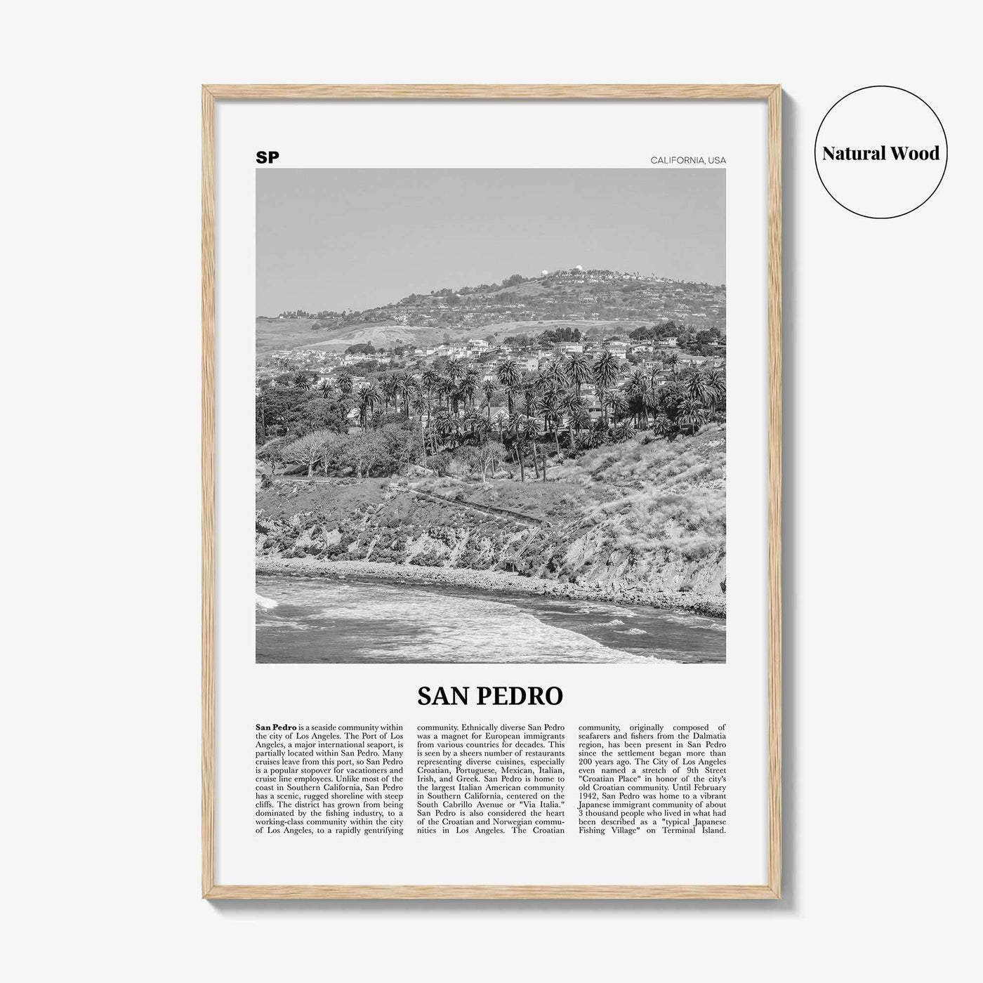 San Pedro Print Black and White California No 1, San Pedro Wall Art, San Pedro Poster, San Pedro Photo, San Pedro Wall Decor, USA