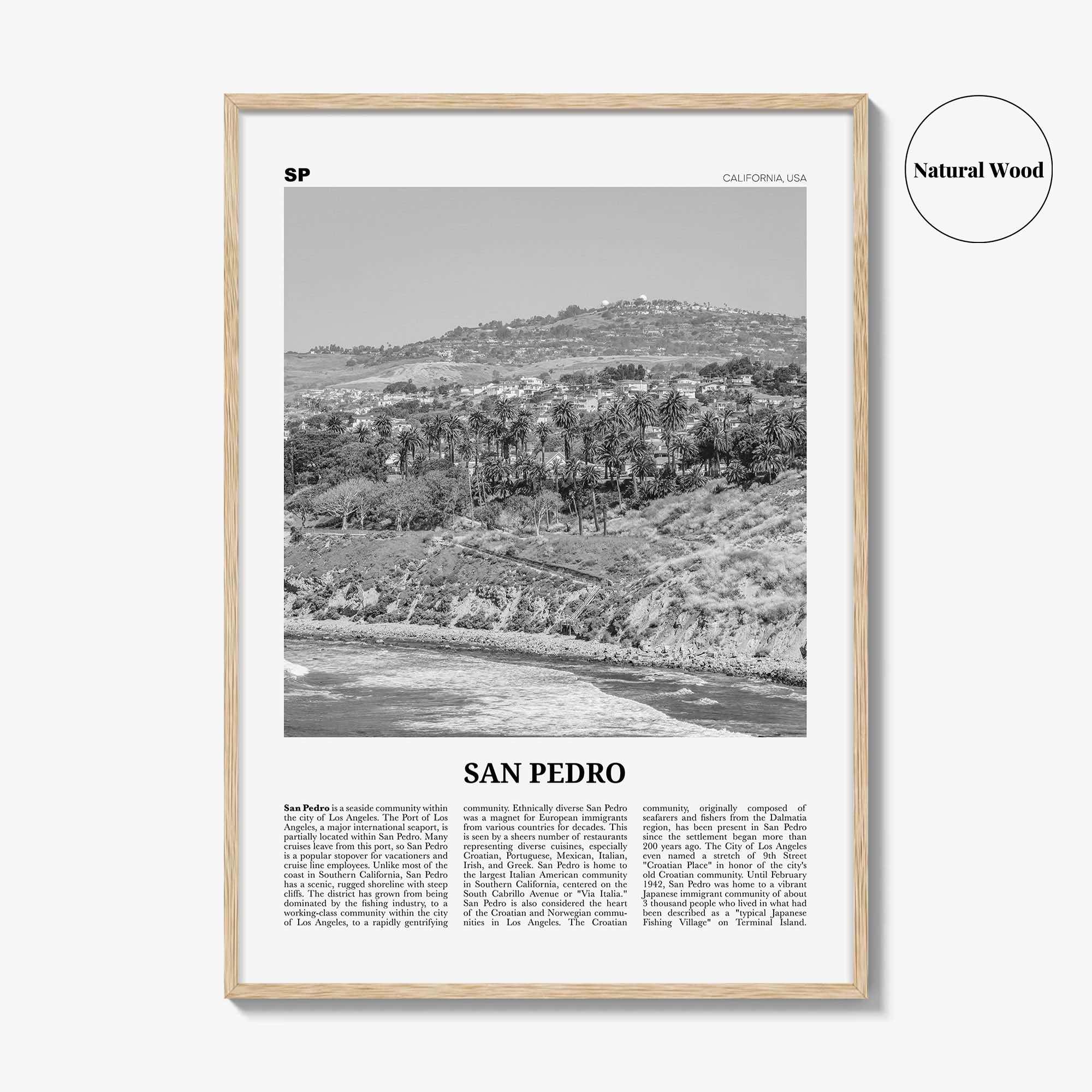 San Pedro Print Black and White California No 1, San Pedro Wall Art, San Pedro Poster, San Pedro Photo, San Pedro Wall Decor, USA