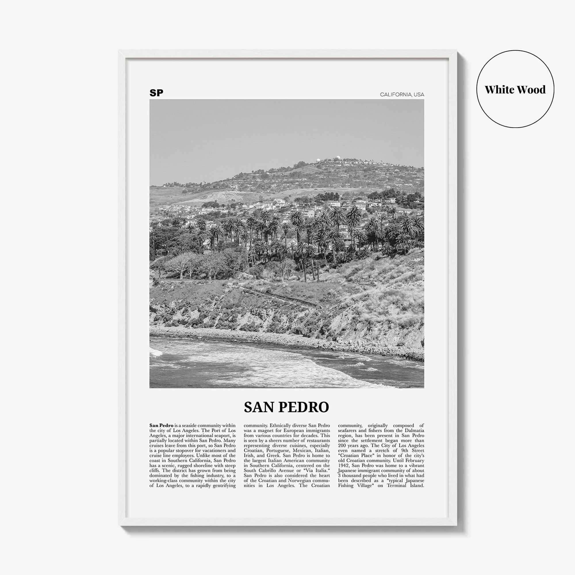 San Pedro Print Black and White California No 1, San Pedro Wall Art, San Pedro Poster, San Pedro Photo, San Pedro Wall Decor, USA