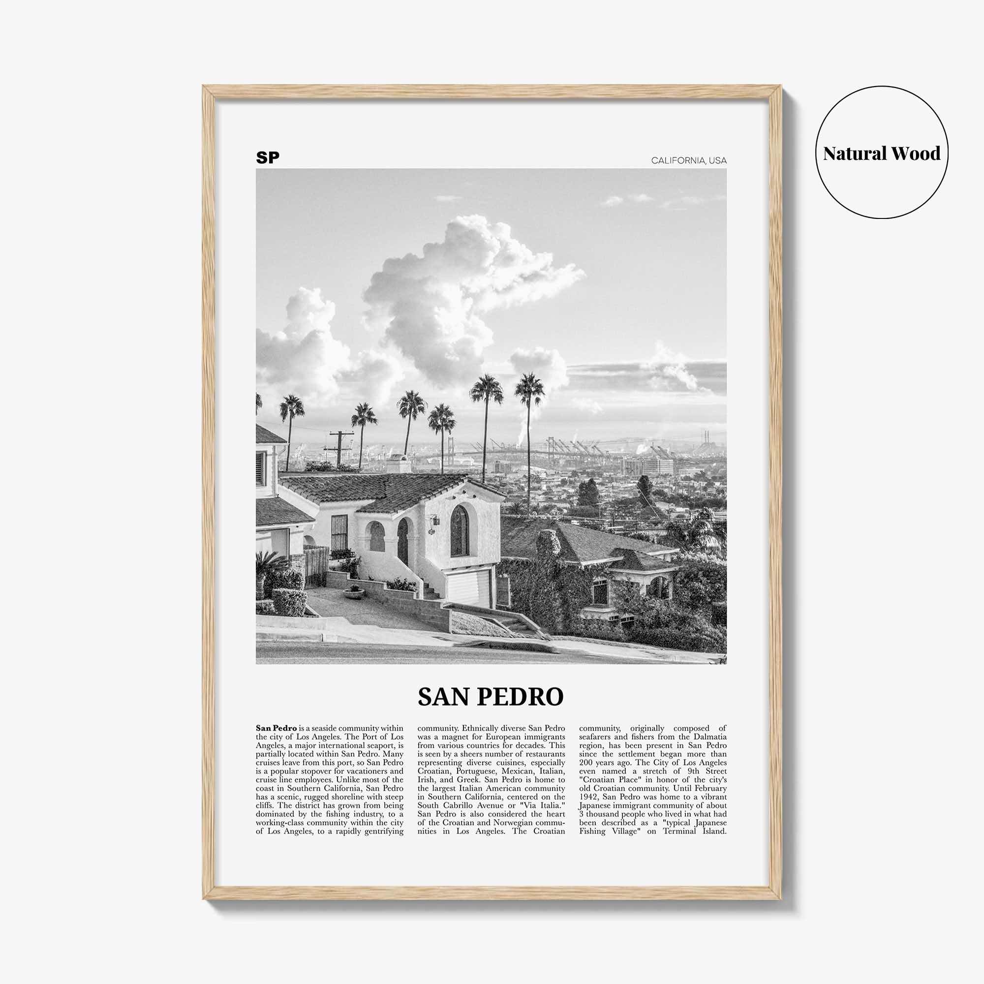 San Pedro Print Black and White California No 2, San Pedro Wall Art, San Pedro Poster, San Pedro Photo, San Pedro Wall Decor, USA