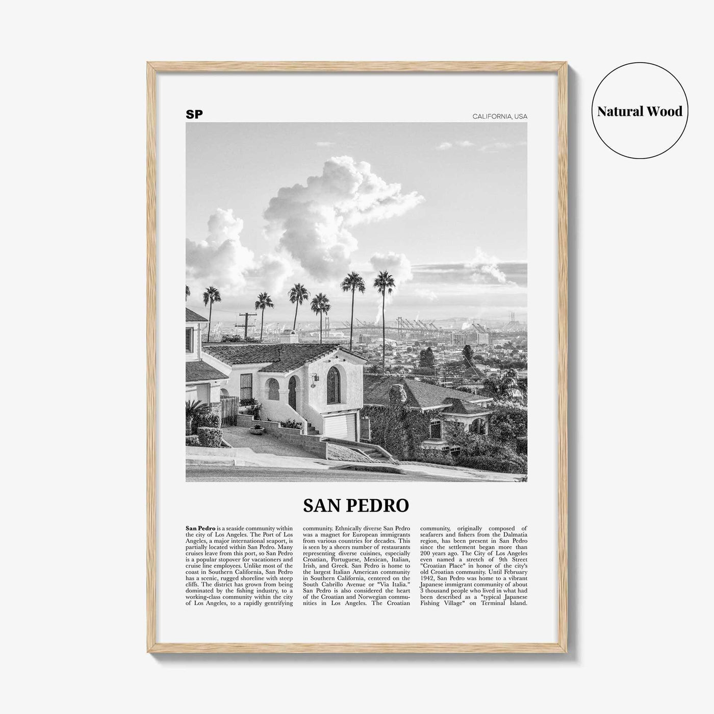 San Pedro Print Black and White California No 2, San Pedro Wall Art, San Pedro Poster, San Pedro Photo, San Pedro Wall Decor, USA