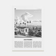 San Pedro, California Travel B&W No 2 Poster