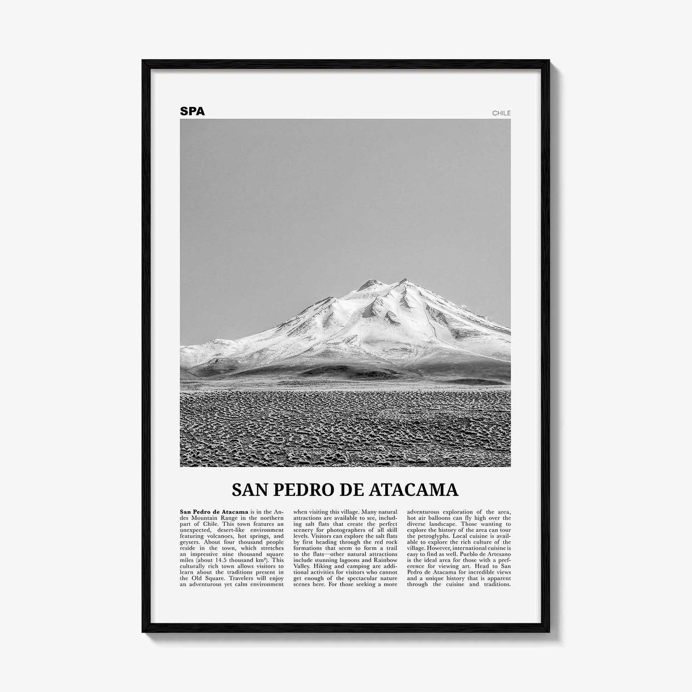 San Pedro de Atacama Print Black and White, San Pedro de Atacama Wall Art, San Pedro de Atacama Poster, San Pedro de Atacama Photo, Chile