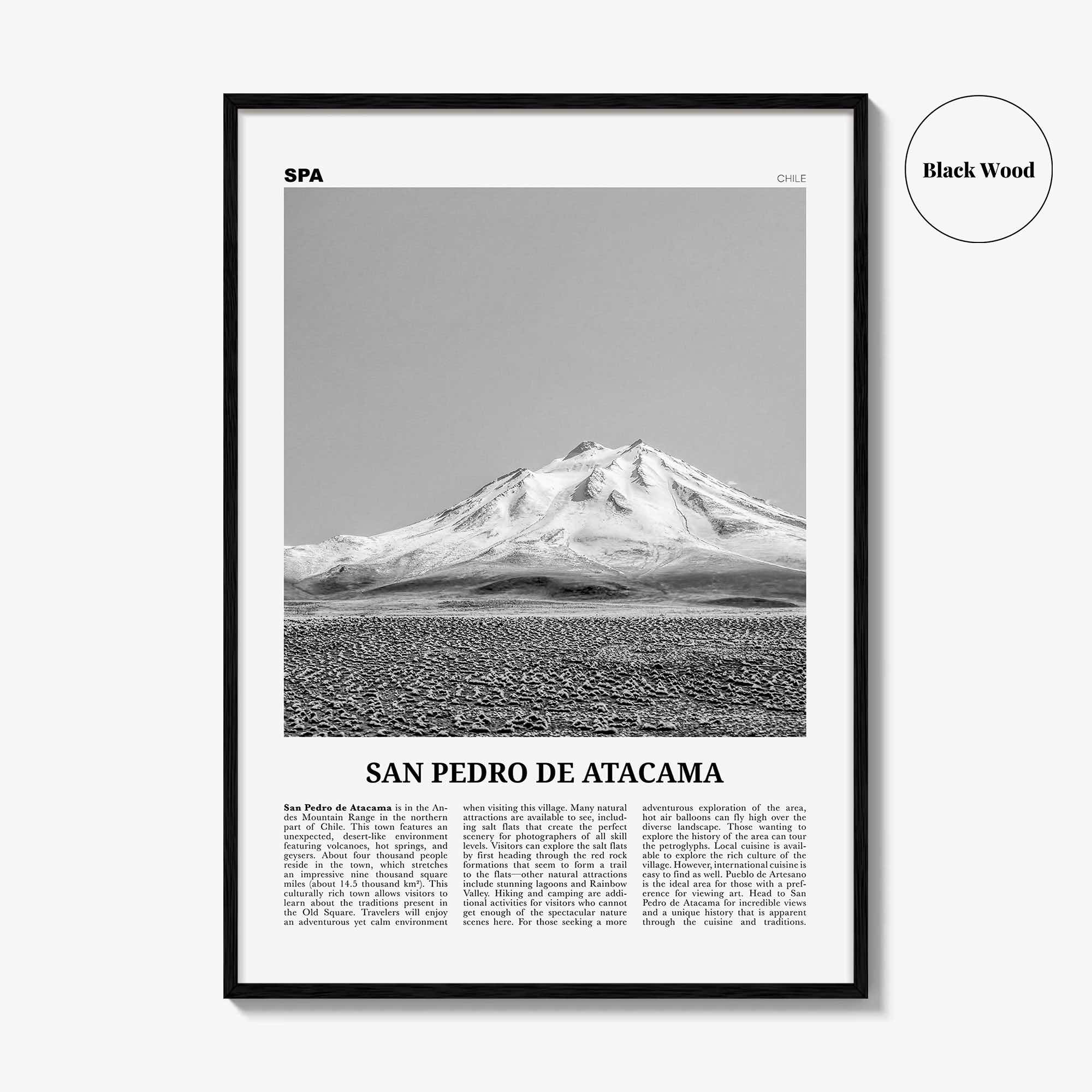 San Pedro de Atacama Print Black and White, San Pedro de Atacama Wall Art, San Pedro de Atacama Poster, San Pedro de Atacama Photo, Chile