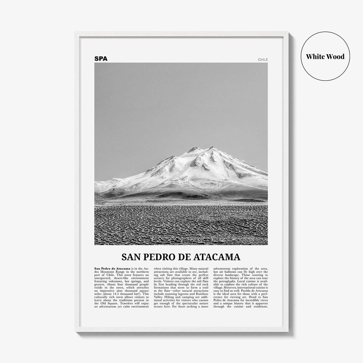San Pedro de Atacama Print Black and White, San Pedro de Atacama Wall Art, San Pedro de Atacama Poster, San Pedro de Atacama Photo, Chile