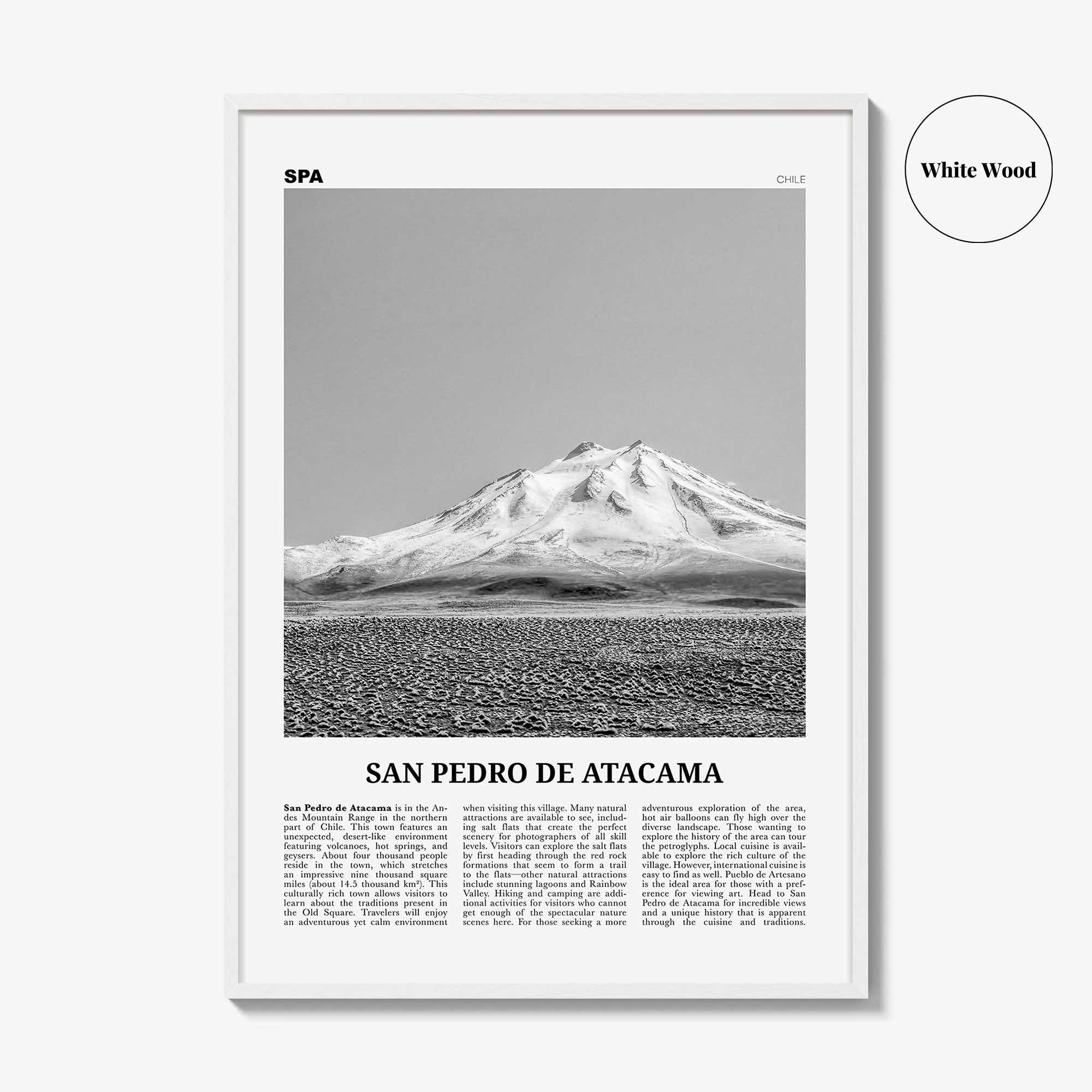 San Pedro de Atacama Print Black and White, San Pedro de Atacama Wall Art, San Pedro de Atacama Poster, San Pedro de Atacama Photo, Chile