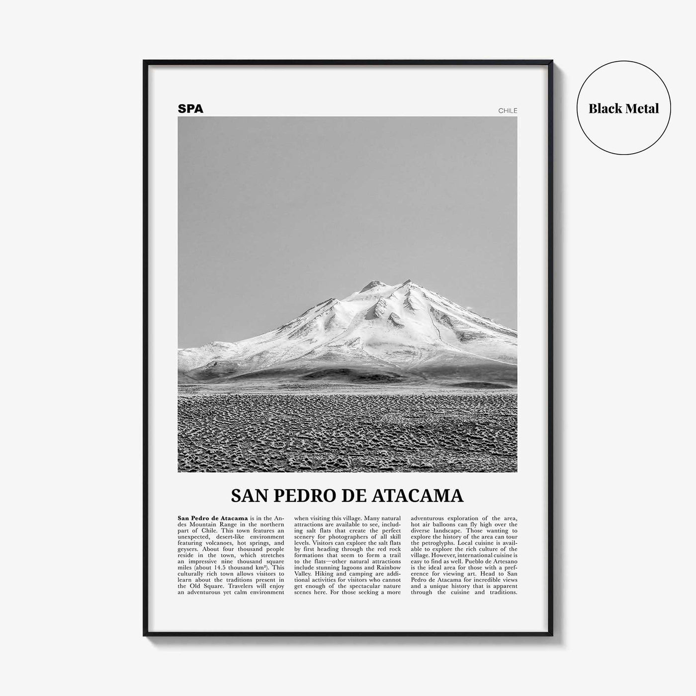 San Pedro de Atacama Print Black and White, San Pedro de Atacama Wall Art, San Pedro de Atacama Poster, San Pedro de Atacama Photo, Chile