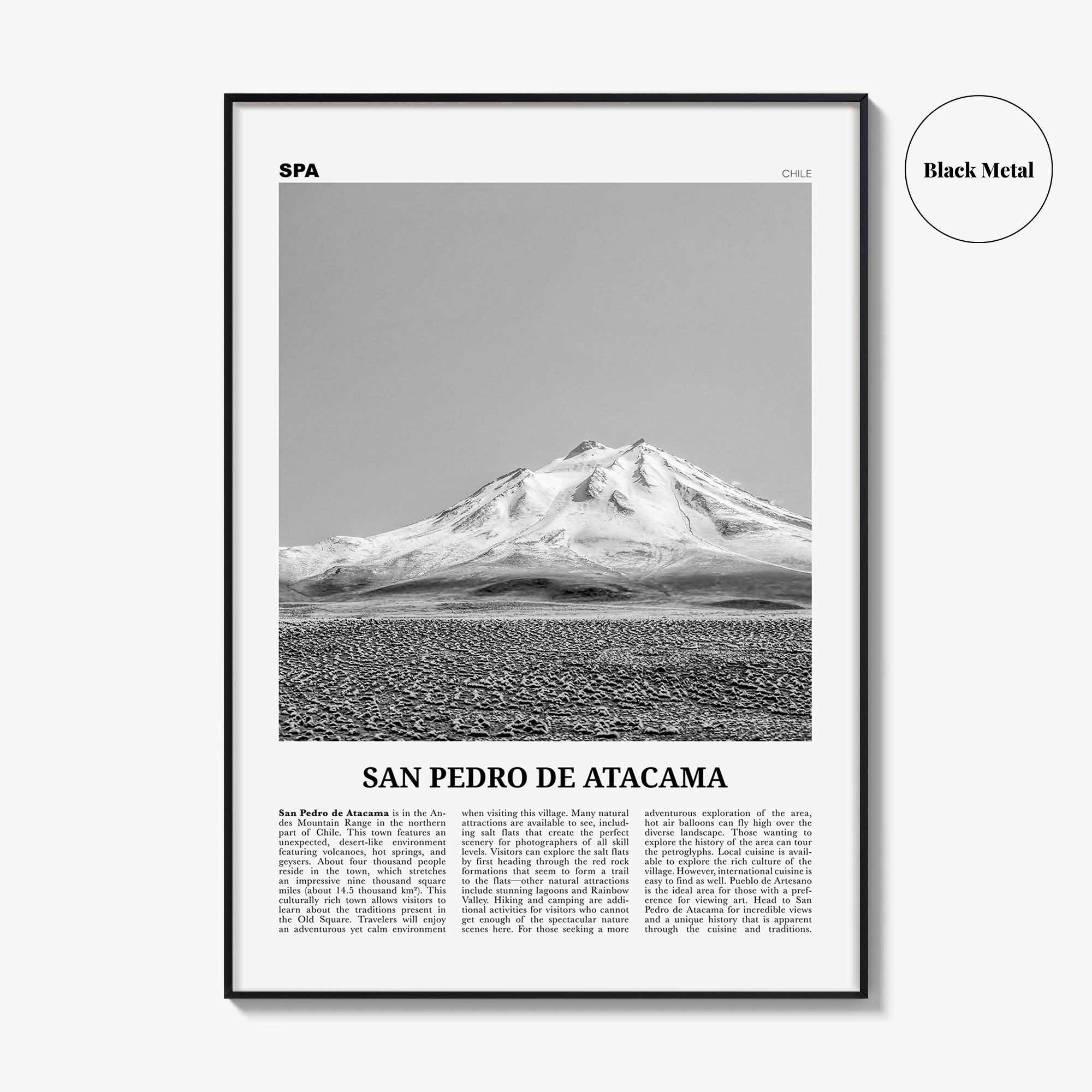 San Pedro de Atacama Print Black and White, San Pedro de Atacama Wall Art, San Pedro de Atacama Poster, San Pedro de Atacama Photo, Chile