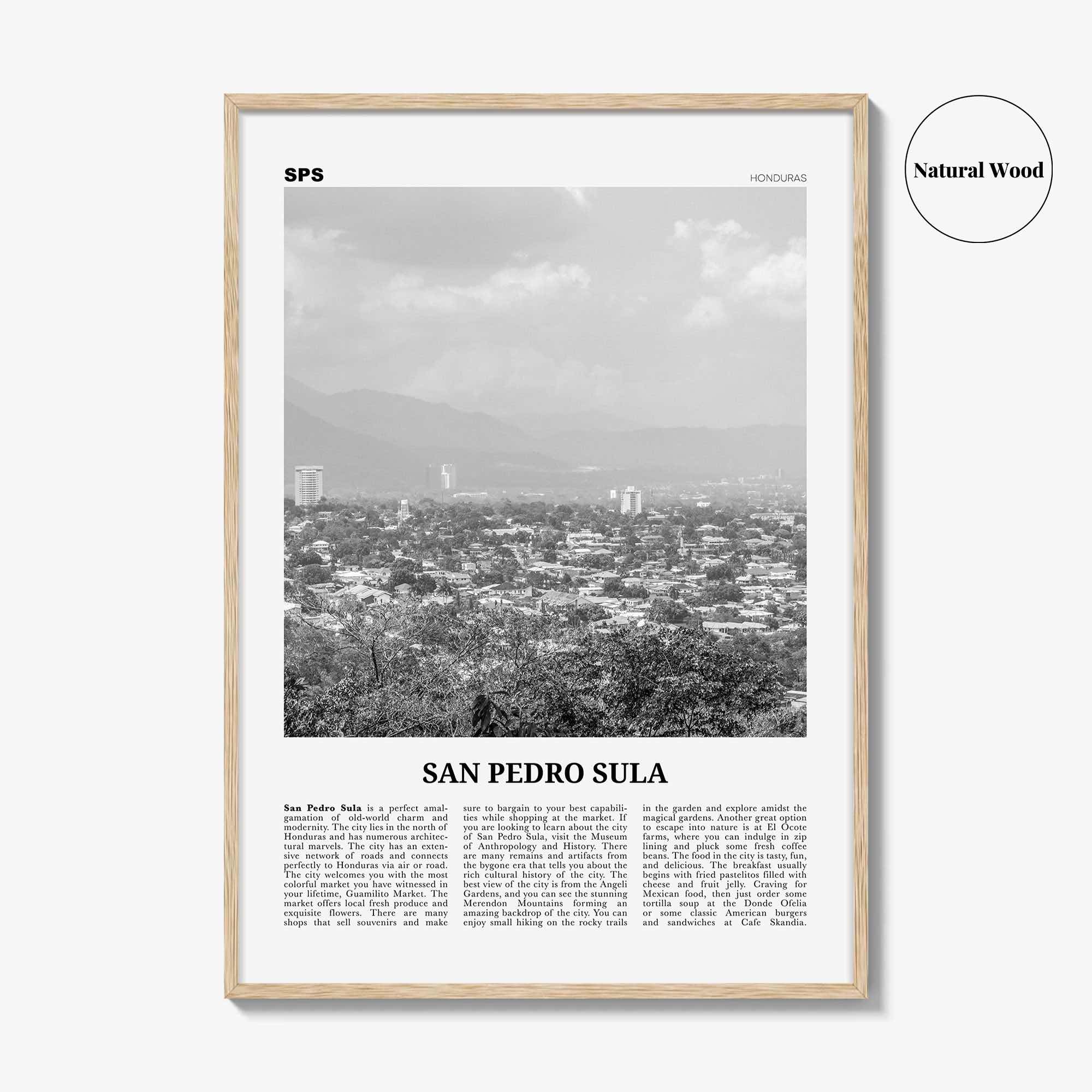 San Pedro Sula Print Black and White, San Pedro Sula Wall Art, San Pedro Sula Poster, San Pedro Sula Photo, San Pedro Sula Décor, Honduras