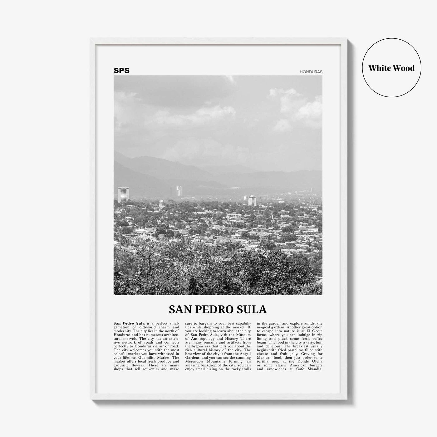 San Pedro Sula Print Black and White, San Pedro Sula Wall Art, San Pedro Sula Poster, San Pedro Sula Photo, San Pedro Sula Décor, Honduras