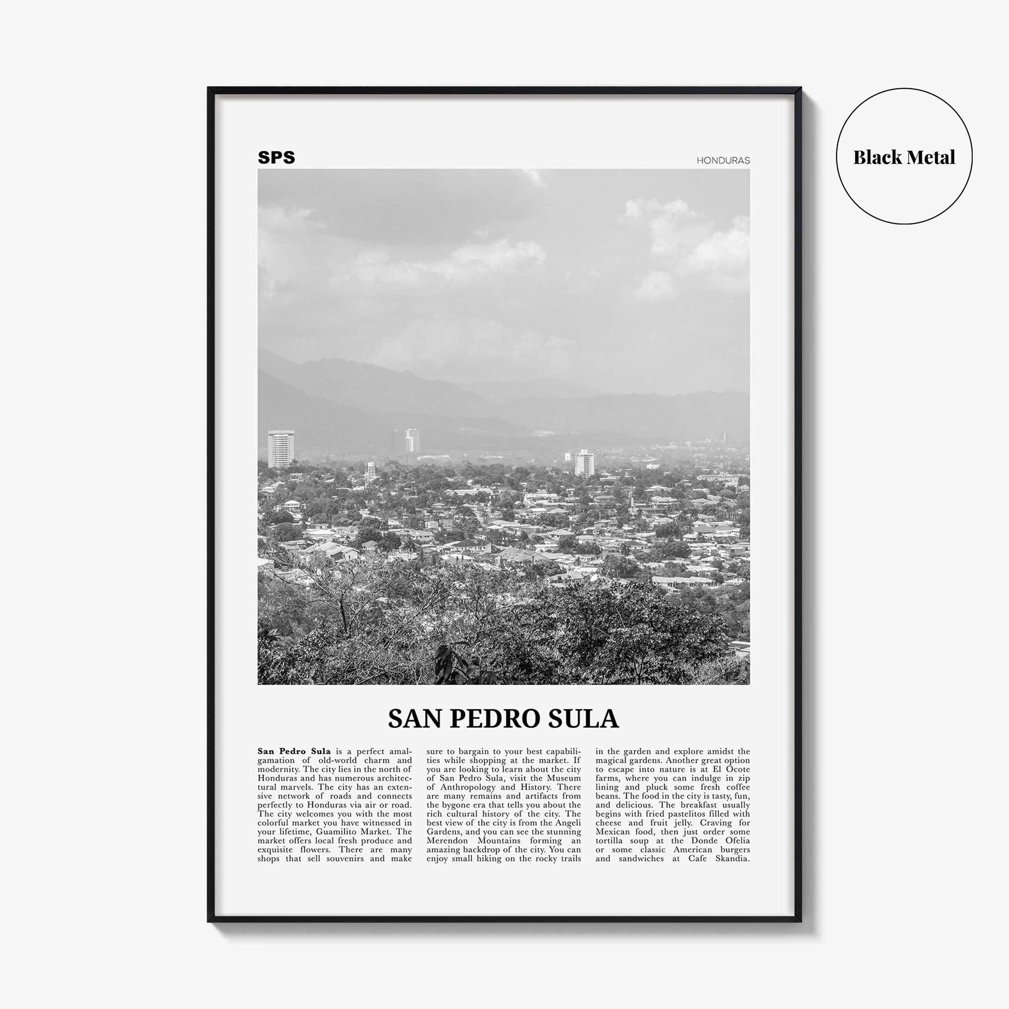 San Pedro Sula Print Black and White, San Pedro Sula Wall Art, San Pedro Sula Poster, San Pedro Sula Photo, San Pedro Sula Décor, Honduras