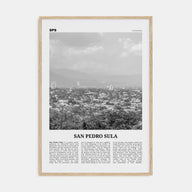San Pedro Sula Travel B&W Poster