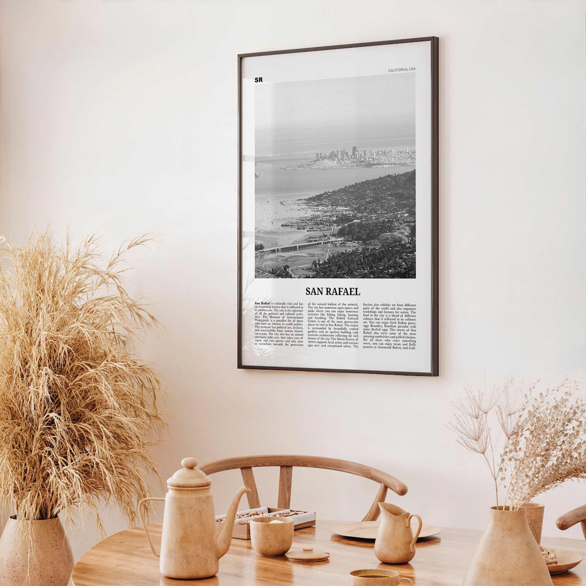 San Rafael Print Black and White, San Rafael Wall Art, San Rafael Poster, San Rafael Photo, San Rafael Décor, California, USA, United States