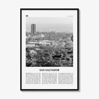 San Salvador Print Black and White, San Salvador Wall Art, San Salvador Poster, San Salvador Photo, San Salvador Wall Décor, El Salvador