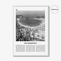 San Sebastian Print Black and White No 1, San Sebastián Wall Art, San Sebastián Poster, Donostia, Basque Country, Spain, España, Europe