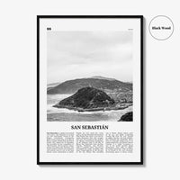 San Sebastian Print Black and White No 2, San Sebastián Wall Art, San Sebastián Poster, Donostia, Basque Country, Spain, España, Europe