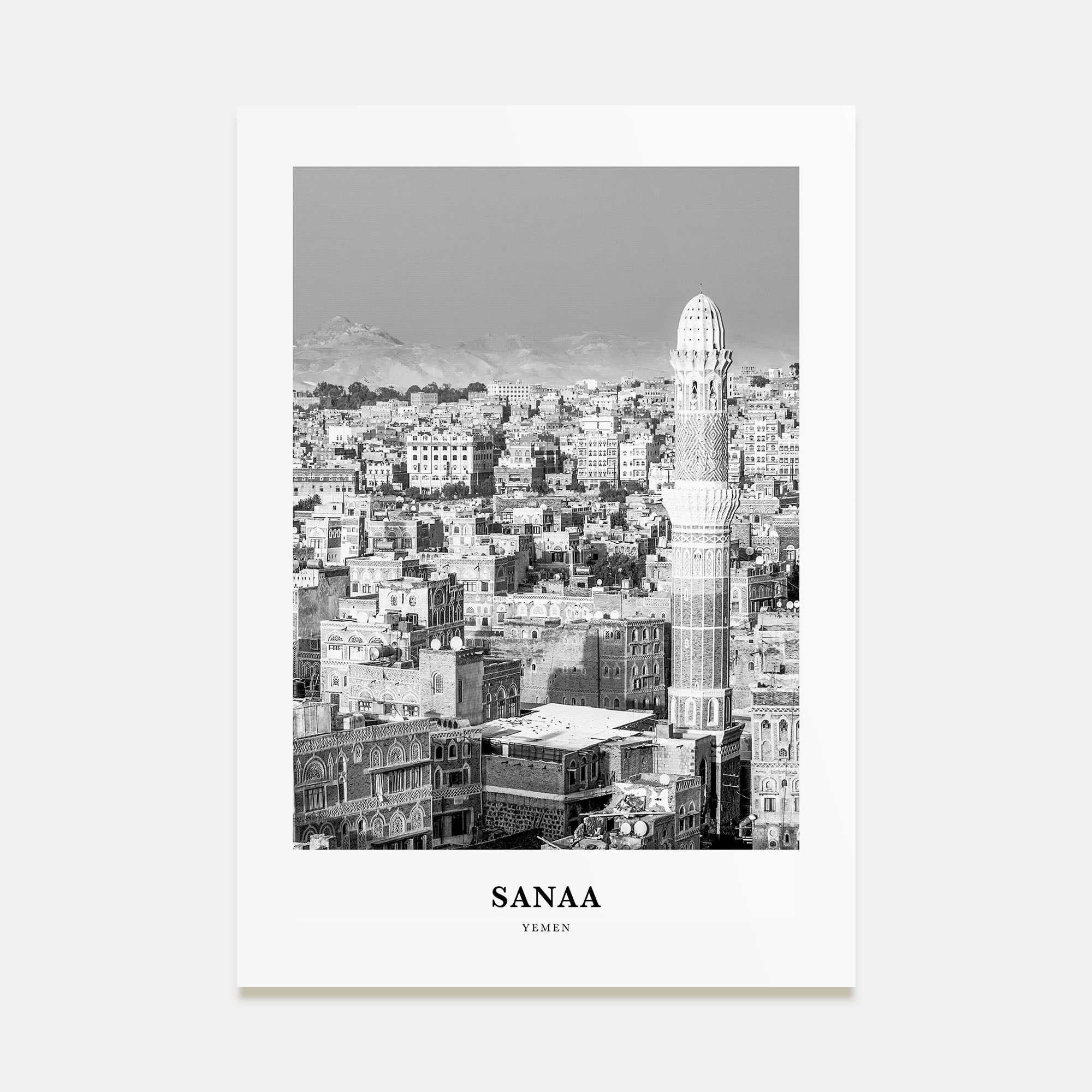 Sana'a Portrait B&W Poster