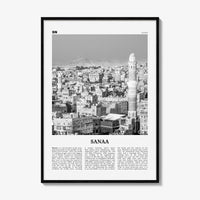 Sanaa Print Black and White, Sanaa Wall Art, Sanaa Poster, Sanaa Photo, Sanaa Wall Décor, Sanaa Map, Yemen