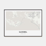 Sanibel Map Landscape Poster