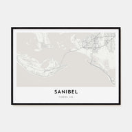 Sanibel Map Landscape Poster