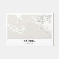 Sanibel Map Landscape Poster
