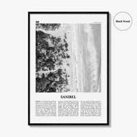 Sanibel Print Black and White, Sanibel Wall Art, Sanibel Poster, Sanibel Photo, Sanibel Wall Décor, Florida, USA, United States