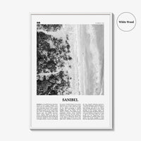 Sanibel Print Black and White, Sanibel Wall Art, Sanibel Poster, Sanibel Photo, Sanibel Wall Décor, Florida, USA, United States
