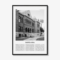 Santa Ana Print Black and White, Santa Ana Wall Art, Santa Ana Poster, Santa Ana Photo, California, USA, United States, North America