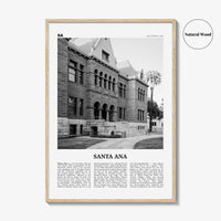 Santa Ana Print Black and White, Santa Ana Wall Art, Santa Ana Poster, Santa Ana Photo, California, USA, United States, North America