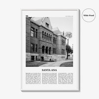 Santa Ana Print Black and White, Santa Ana Wall Art, Santa Ana Poster, Santa Ana Photo, California, USA, United States, North America