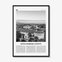 Santa Barbara County Print Black and White, Santa Barbara Wall Art, Santa Barbara Poster, Santa Barbara Photo, Wall Décor, Santa Barbara Map