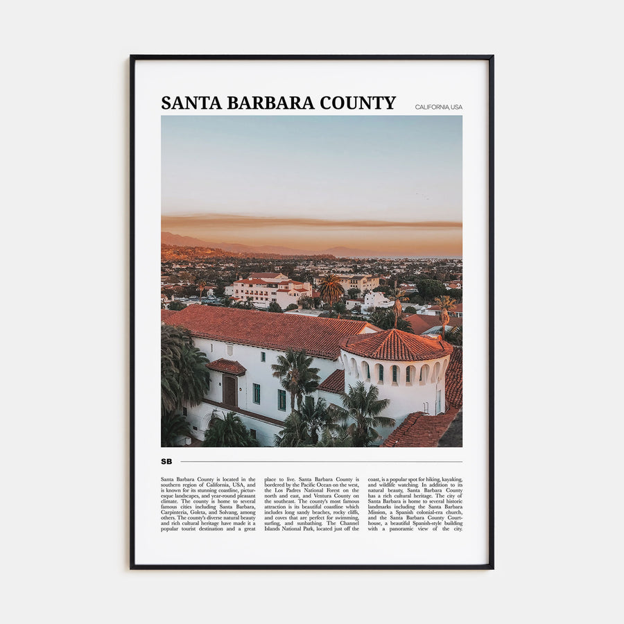 Santa Barbara County Travel Color Poster