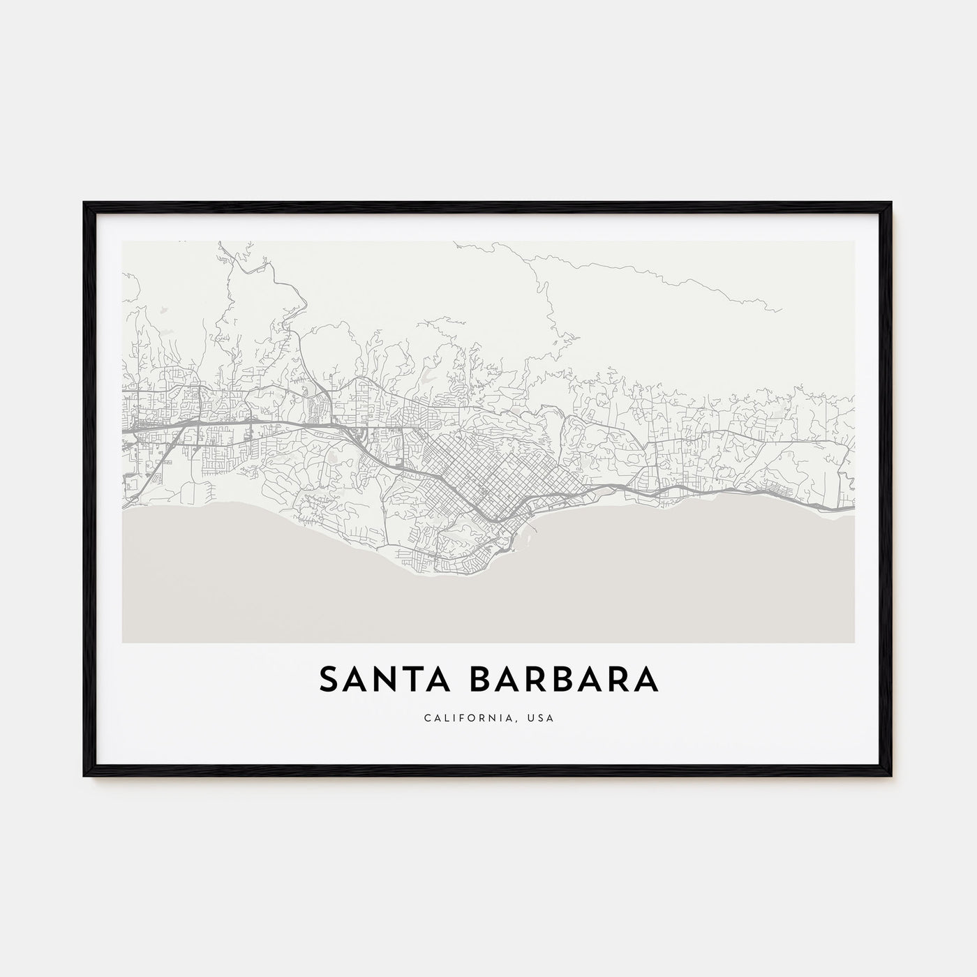 Santa Barbara Map Landscape Poster