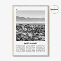 Santa Barbara Print Black and White No 1, Santa Barbara Wall Art, Santa Barbara Poster, California, USA, United States, North America