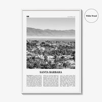 Santa Barbara Print Black and White No 1, Santa Barbara Wall Art, Santa Barbara Poster, California, USA, United States, North America